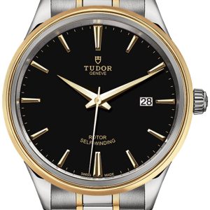 Tudor Herrklocka M12703-0003 Style Svart/Gulguldtonat stål Ø41 mm