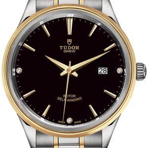 Tudor Herrklocka M12703-0006 Style Svart/Gulguldtonat stål Ø41 mm