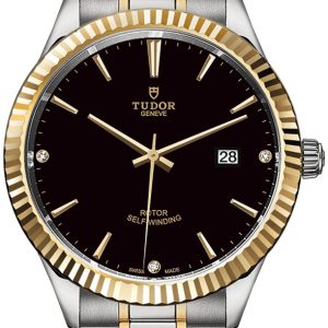 Tudor Herrklocka M12713-0011 Style Svart/Gulguldtonat stål Ø41 mm