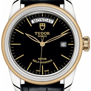 Tudor Herrklocka M56003-0040 Glamour Date Day Svart/Läder Ø39 mm