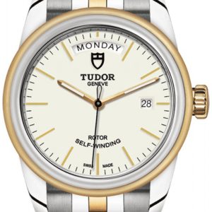 Tudor Herrklocka M56003-0112 Glamour Day-Date Vit/18 karat gult guld