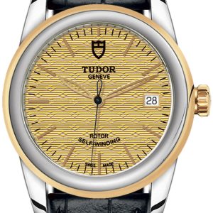 Tudor M55003-0060 Glamour Date Gulguldstonad/Läder Ø36 mm