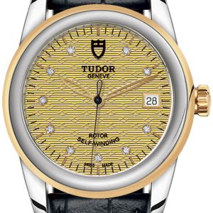 Tudor M55003-0068 Glamour Date Gulguldstonad/Läder Ø36 mm