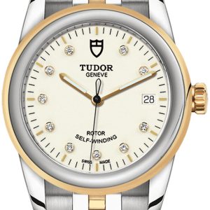 Tudor M55003-0083 Glamour Date Vit/Gulguldtonat stål Ø36 mm