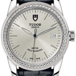 Tudor M55020-0057 Glamour Date Silverfärgad/Läder Ø36 mm