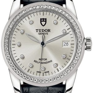 Tudor M55020-0058 Glamour Date Silverfärgad/Läder Ø36 mm