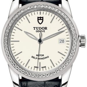 Tudor M55020-0099 Glamour Date Vit/Läder Ø36 mm