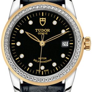 Tudor M55023-0046 Glamour Date Svart/Läder Ø36 mm