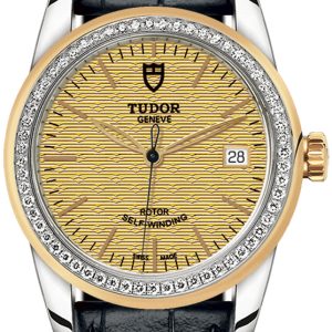 Tudor M55023-0051 Glamour Date Gulguldstonad/Läder Ø36 mm