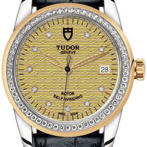 Tudor M55023-0052 Glamour Date Gulguldstonad/Läder Ø36 mm