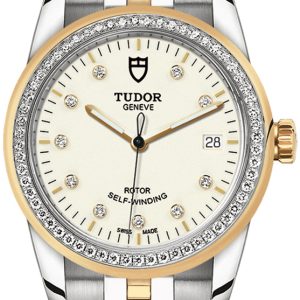 Tudor M55023-0082 Glamour Date Vit/Gulguldtonat stål Ø36 mm