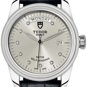 Tudor M56000-0028 Glamour Day-Date Silverfärgad/Läder Ø39 mm