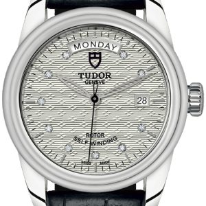 Tudor M56000-0038 Glamour Day-Date Silverfärgad/Läder Ø39 mm