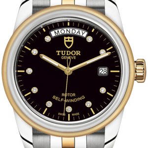 Tudor M56003-0008 Glamour Day-Date Svart/18 karat gult guld Ø39 mm