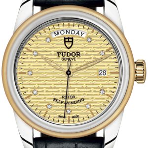 Tudor M56003-0029 Glamour Day-Date Gulguldstonad/Läder Ø39 mm