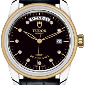 Tudor M56003-0045 Glamour Day-Date Svart/Läder Ø39 mm