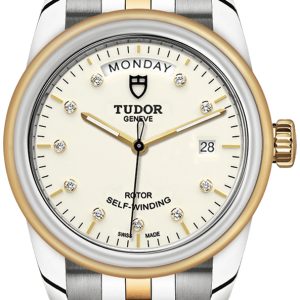 Tudor M56003-0113 Glamour Day-Date Vit/18 karat gult guld Ø39 mm