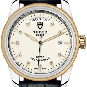 Tudor M56003-0115 Glamour Day-Date Vit/Läder Ø39 mm