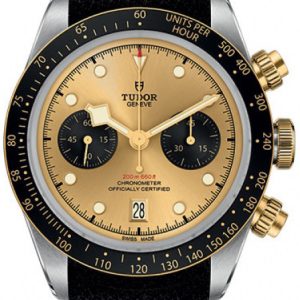 Tudor M79363N-0006 Black Bay Chrono Champagnefärgad/Textil Ø41 mm