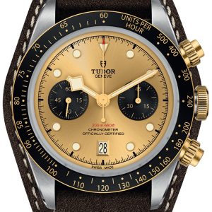 Tudor M79363N-0008 Black Bay Chrono Champagnefärgad/Läder Ø41 mm