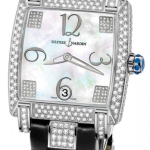 Ulysse Nardin Damklocka 130-91FC-601 Ladies Caprice Vit/Läder Ø34 mm