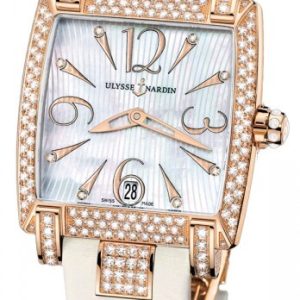 Ulysse Nardin Damklocka 136-91AC-691 Ladies Caprice Vit/Textil Ø34 mm