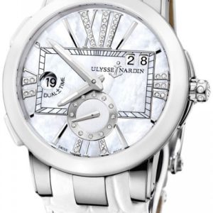 Ulysse Nardin Damklocka 243-10-391 Ladies Executive Vit/Läder Ø40 mm