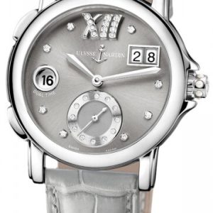 Ulysse Nardin Damklocka 243-22-30-02 Dual Time Lady Grå/Läder Ø37