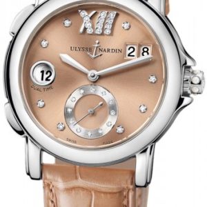 Ulysse Nardin Damklocka 243-22-30-09 Dual Time Lady Brun/Läder Ø37