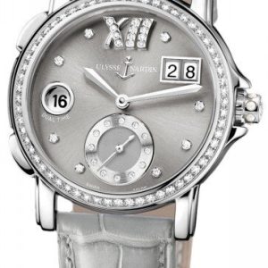 Ulysse Nardin Damklocka 243-22B-30-02 Dual Time Lady Grå/Läder Ø37