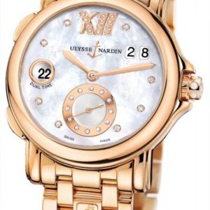 Ulysse Nardin Damklocka 246-22-8-391 Dual Time Lady Vit/18 karat