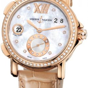 Ulysse Nardin Damklocka 246-22B-391 Dual Time Lady Vit/Läder Ø37 mm