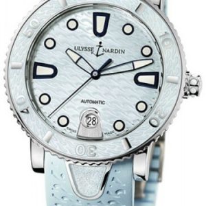 Ulysse Nardin Damklocka 8103-101-3-03 Ladies Diver Blå/Gummi Ø40 mm