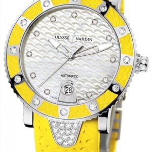 Ulysse Nardin Damklocka 8103-101E-3C-10.14 Ladies Diver Vit/Gummi