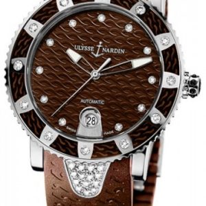 Ulysse Nardin Damklocka 8103-101E-3C-15 Ladies Diver Brun/Gummi Ø40