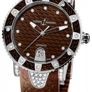 Ulysse Nardin Damklocka 8103-101EC-3C-15 Ladies Diver Brun/Gummi Ø40