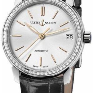 Ulysse Nardin Damklocka 8103-116B-2-91 Classico Silverfärgad/Läder