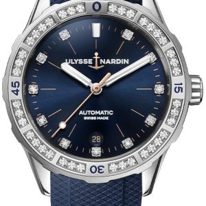 Ulysse Nardin Damklocka 8163-182B-3-13 Diver Blå/Gummi Ø39 mm