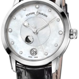 Ulysse Nardin Damklocka 8293-123-2-991 Classico Vit/Läder Ø35 mm