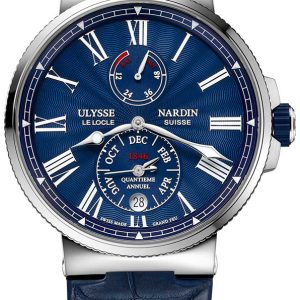 Ulysse Nardin Herrklocka 1133-210-E3 Marine Collection Blå/Läder