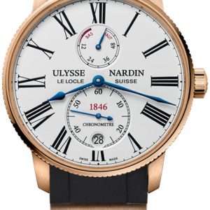 Ulysse Nardin Herrklocka 1182-310-3-40 Marine Torpilleur Vit/Gummi