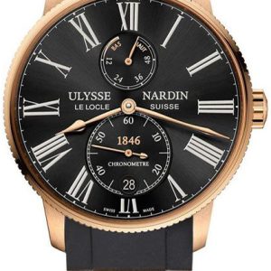 Ulysse Nardin Herrklocka 1182-310-3-42 Marine Torpilleur Svart/Gummi