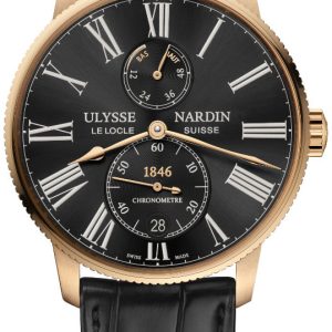 Ulysse Nardin Herrklocka 1182-310-42 Marine Torpilleur Svart/Läder