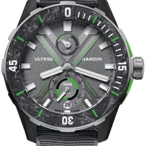 Ulysse Nardin Herrklocka 1183-170LE-1A-TOR-0A Diver Grå/Läder Ø44