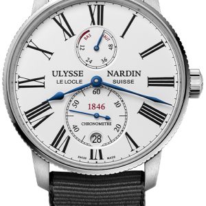 Ulysse Nardin Herrklocka 1183-310-0A-0A Marine Torpilleur Vit/Läder