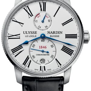 Ulysse Nardin Herrklocka 1183-310-40 Marine Collection Vit/Läder