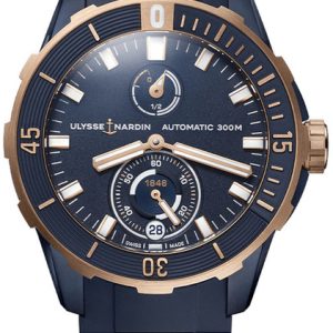 Ulysse Nardin Herrklocka 1185-170-3-BLUE Diver Blå/Gummi Ø44 mm