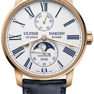 Ulysse Nardin Herrklocka 1192-310-0A-1A Marine Torpilleur Vit/Läder