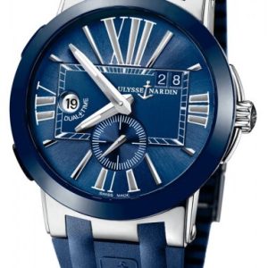 Ulysse Nardin Herrklocka 243-00-3-43 Dual Time Blå/Gummi Ø43 mm