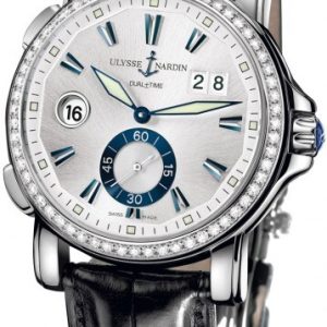 Ulysse Nardin Herrklocka 243-55B-91 Dual Time Silverfärgad/Läder